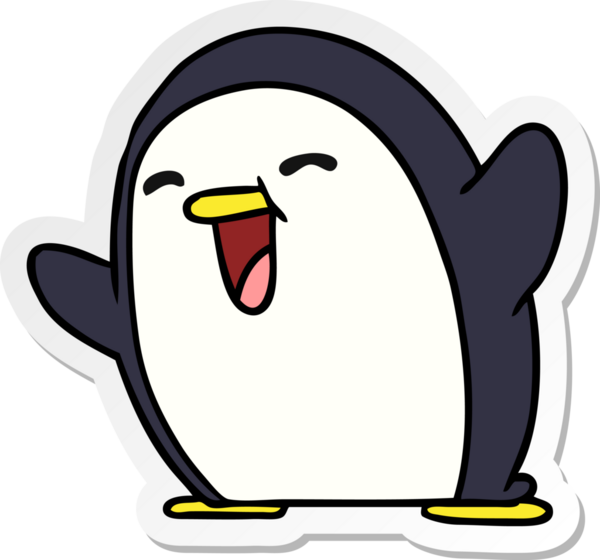 Bir insan tarafından çizilmiş sevimli bir penguen resmi.