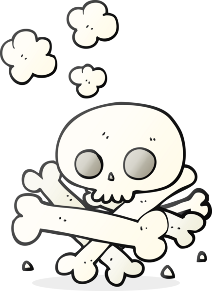 Bir insan tarafından çizilmiş serbest çizim kemik yığını.