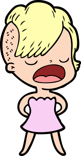 Bir insan tarafından çizilmiş havalı hippi kız çizgi filmi.