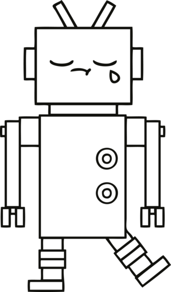 Bir insan tarafından çizilmiş robot çizimi