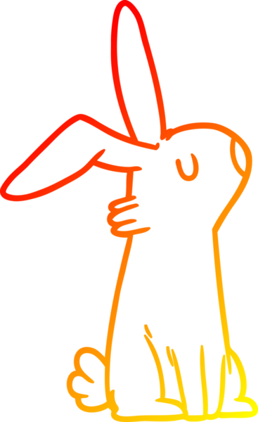 Bir insan tarafından çizilmiş çizgi film tavşanı çizimi
