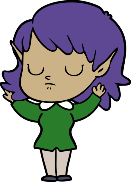 Bir insan tarafından çizilmiş bir elf kızı.