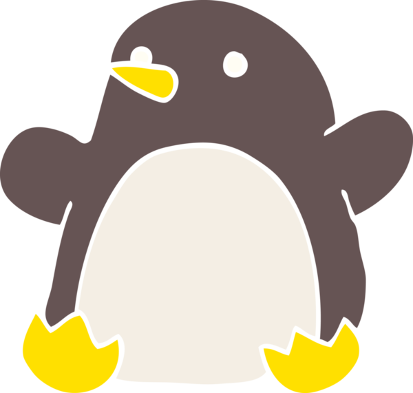 Bir insan tarafından çizilmiş karalama dans eden penguen.