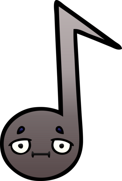 Bir insan tarafından çizilmiş bir notanın gölgelenmiş karikatürü