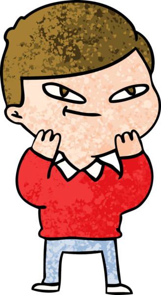 Bir insan tarafından çizilmiş çizgi film çocuğu.