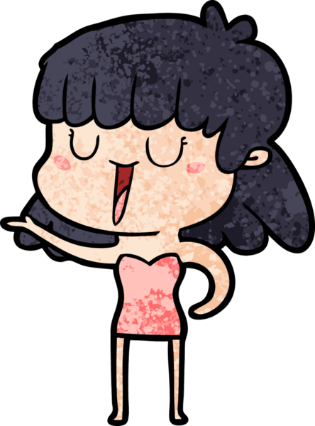 Bir insan tarafından çizilmiş karikatür kadın.