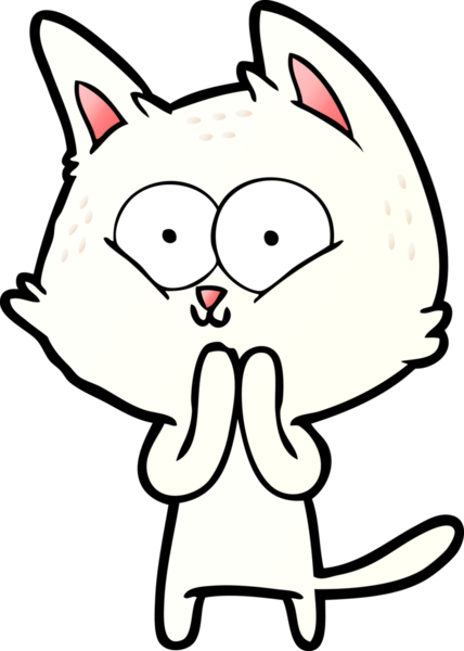 Bir insan tarafından çizilmiş çizgi film kedisi.