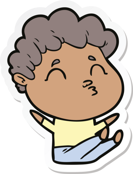 Bir insan tarafından çizilmiş karikatür adamın çıkartması.