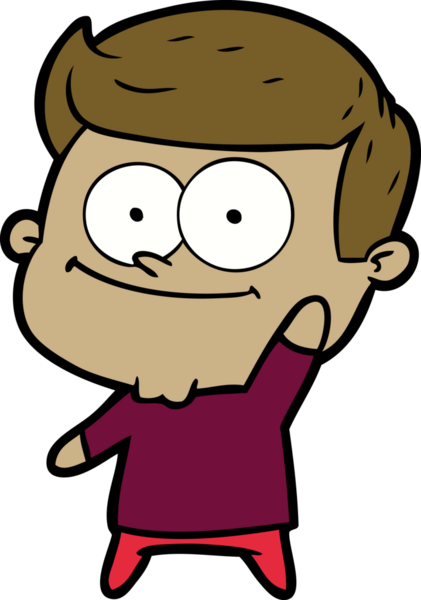 Bir insan tarafından çizilmiş mutlu bir adam.