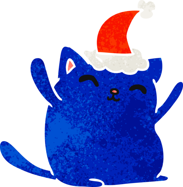 Bir insan tarafından çizilmiş kawaii kedisinin eski bir karikatürü.