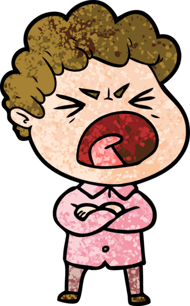 Bir insan tarafından çizilmiş öfkeli bir adam.