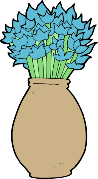 Bir insan tarafından çizilmiş çiçek vazosu.