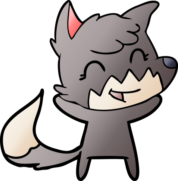 Bir insan tarafından çizilmiş mutlu çizgi film tilkisi.