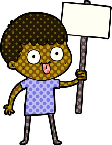 Bir insan tarafından çizilmiş çizgi film adamı.