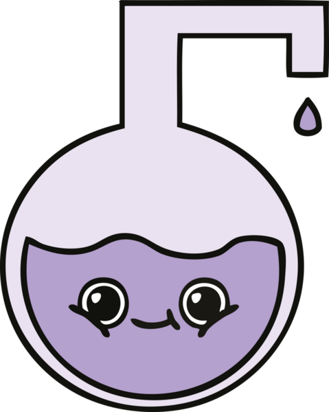 Bir insan tarafından çizilmiş bilimsel bir deneyin sevimli karikatürü.