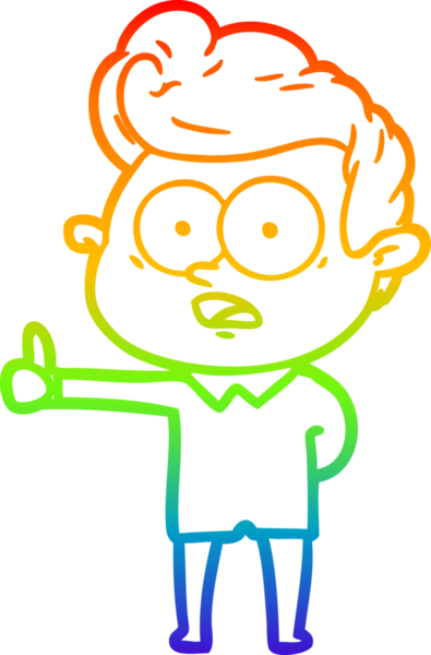 Bir insan tarafından çizilmiş gökkuşağı gradyan çizgi çizimi.