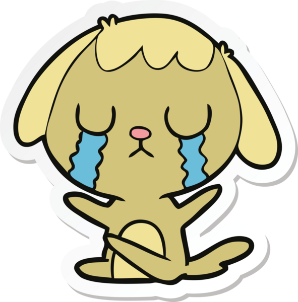 Bir insan tarafından çizilmiş şirin bir köpeğin çıkartması.