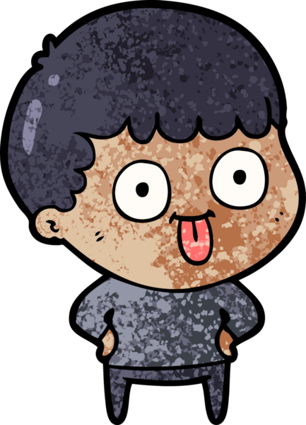 cartoon dumb kid drawn by a human