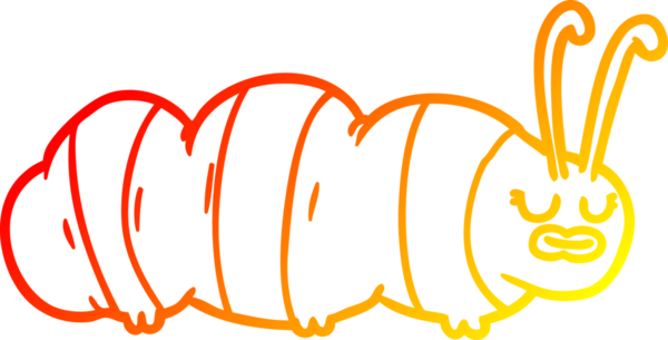 Bir insan tarafından çizilmiş komik bir karikatür böceğinin sıcak çizgi çizimi