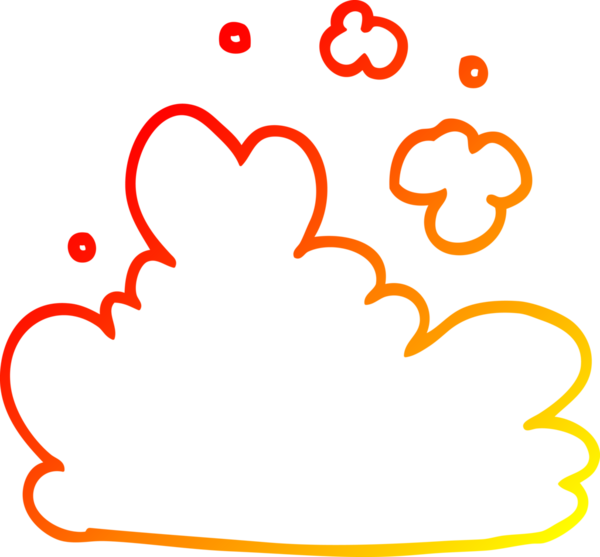 Bir insan tarafından çizilen karikatür bulutunun sıcak gradyan çizimi