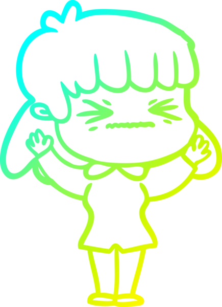 Bir insan tarafından çizilmiş bir karikatür kadın çizimi.