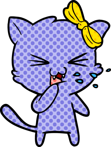 Bir insan tarafından çizilmiş çizgi film kedisi.