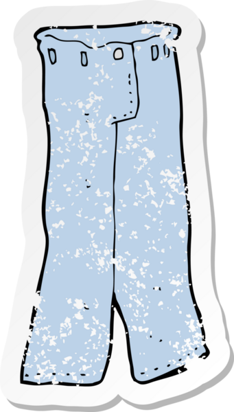 Bir insan tarafından çizilmiş bir kot pantolonun gerilimli çıkartması.