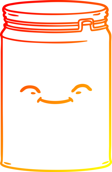 Bir insan tarafından çizilmiş karikatür cam kavanozunun sıcak çizgi çizimi