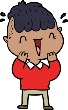 Bir insan tarafından çizilmiş mutlu çocuk.