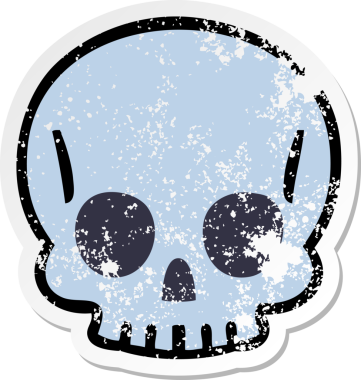 Bir insan tarafından çizilmiş garip bir el karikatürü kafatası.