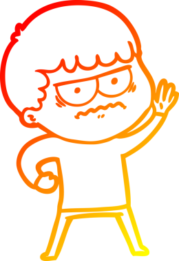 Bir insan tarafından çizilmiş, kızgın bir çizgi film karakteri.