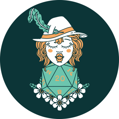 Bir insan tarafından çizilmiş 20 zarlı insan ozan ikonu