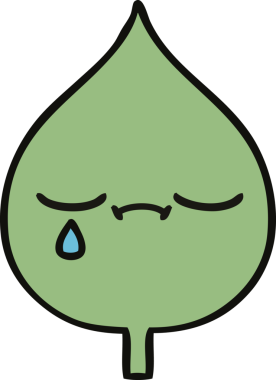 Bir insan tarafından çizilmiş dışavurumsal yaprağın sevimli karikatürü.