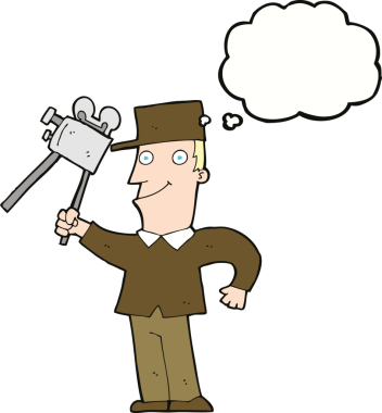 Bir insan tarafından çizilmiş düşünce balonlu çizgi film yapımcısı.