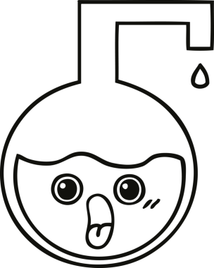 Bir insan tarafından çizilmiş bir bilim deneyinin çizgi çizimi