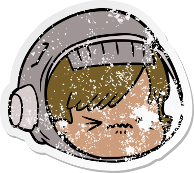 Bir insan tarafından çizilmiş stresli astronot suratı.