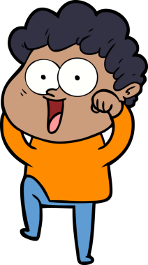 Bir insan tarafından çizilmiş mutlu bir adam.