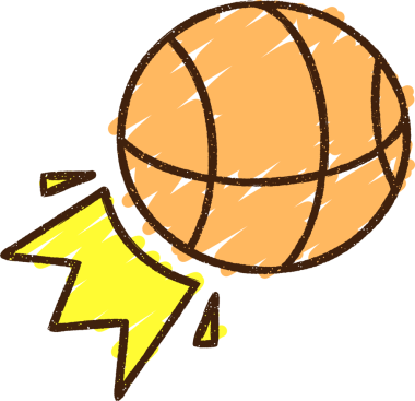 Bir insan tarafından çizilmiş basketbol tebeşiri.