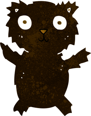 bir insan tarafından çizilmiş kara ayı çizgi filmi