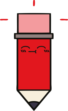 Bir insan tarafından çizilmiş sevimli bir kalem karikatürü.