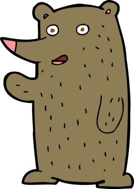 Bir insan tarafından çizilmiş bir çizgi film ayısı.