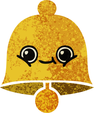 Bir insan tarafından çizilmiş bir çanın retro çizim tarzı karikatürü