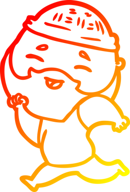 Bir insan tarafından çizilmiş mutlu sakallı bir adamın çizgi çizimi.