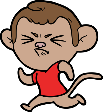 Bir insan tarafından çizilmiş sinir bozucu bir maymun.