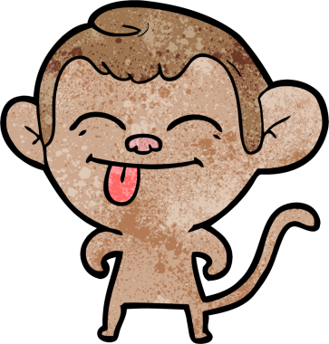 Bir insan tarafından çizilmiş komik çizgi maymun.