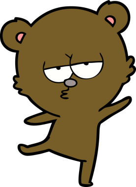 Bir insan tarafından çizilmiş sıkılmış ayı çizgi filmi