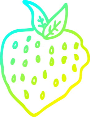 Bir insan tarafından çizilmiş bir çileğin soğuk gradyan çizimi