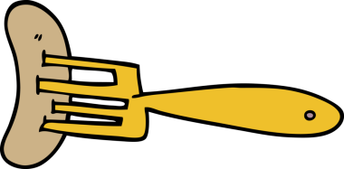 Bir insan tarafından çizilmiş çatalla çizilmiş bir karikatür.