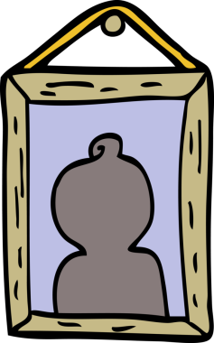 Bir insan tarafından duvara çizilmiş karalama tarzı bir karikatür.