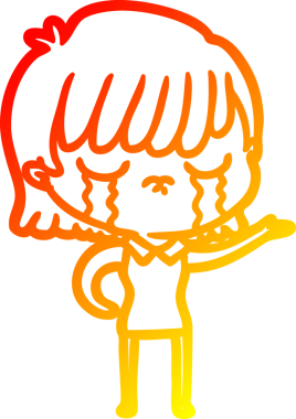 Bir insan tarafından çizilmiş, ağlayan bir çizgi kadın çizimi.